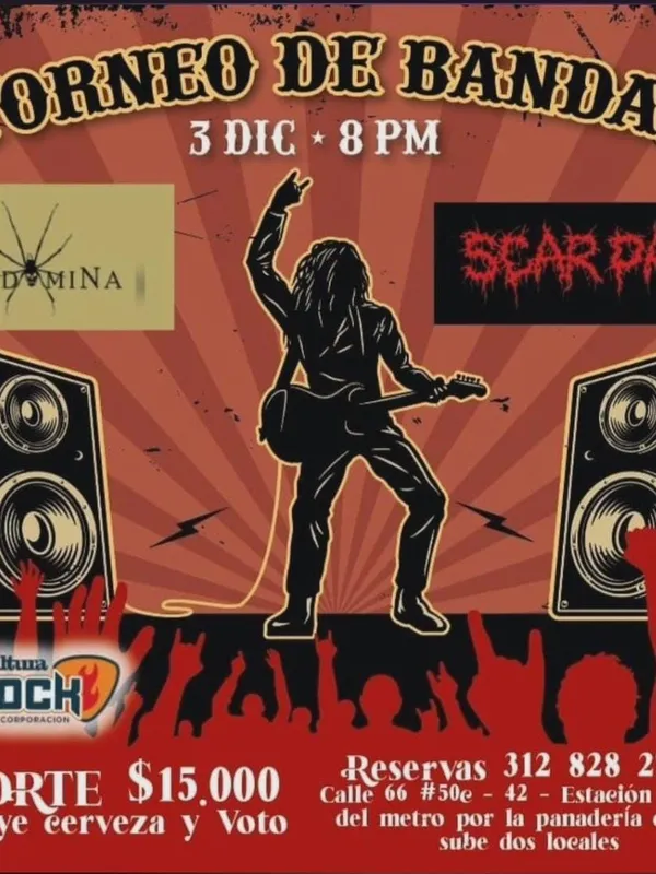 Flyer for Torneo de Bandas (2022) at Cultura Rock, Medellín