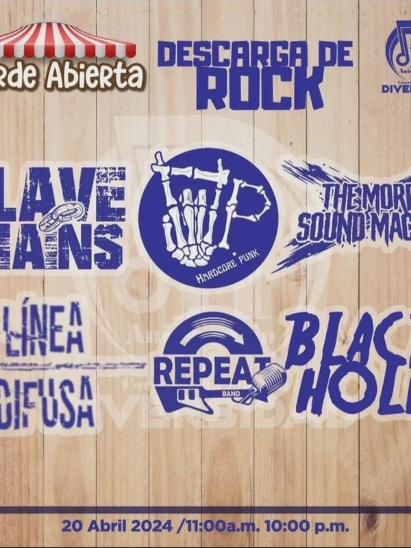 Flyer for Descarga de Rock (2024) at Coliseo Aire Libre Maxikolbe, Bello