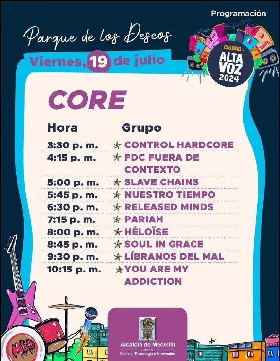 Flyer for Altavoz — Core (2024) at Parque de los Deseos, Medellín