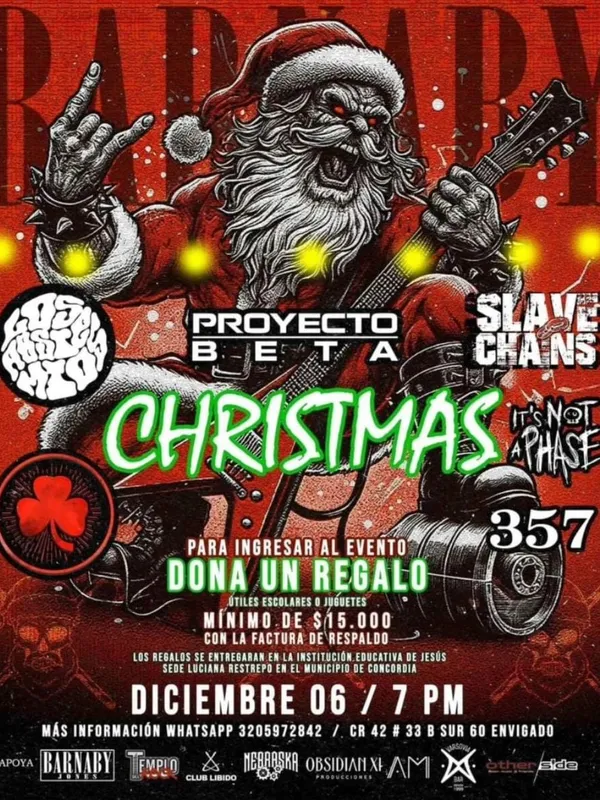 Flyer for Barnaby Christmas 2024 (2024) at Barnaby Jones Bar, Envigado