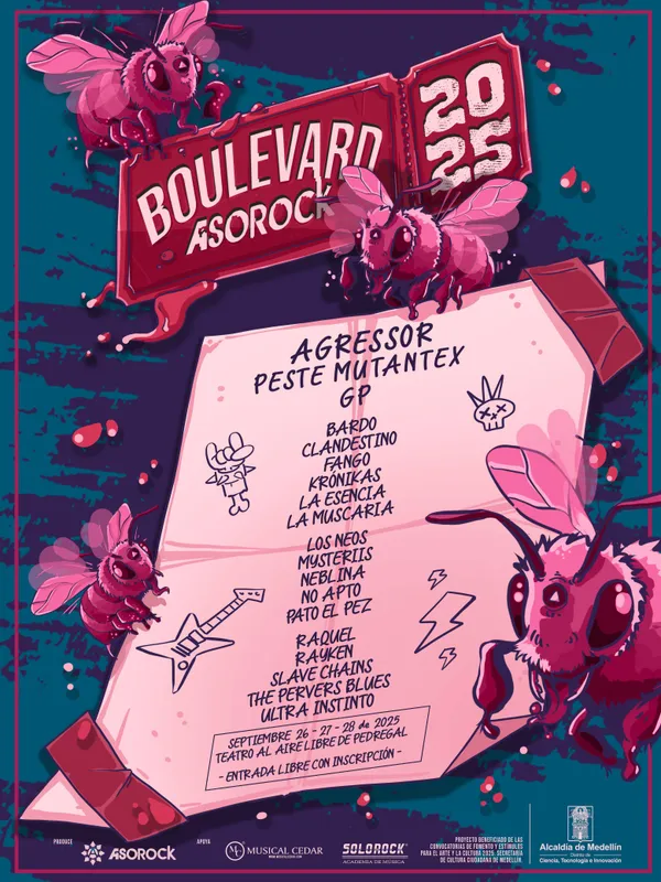 Flyer for Boulevard Asorock 2025 (2025) at Teatro Al Aire Libre de Pedregal, Medellín